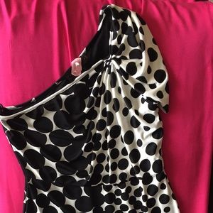 Black and White Polka dot off the shoulder dress